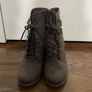 Brown combat boot heels